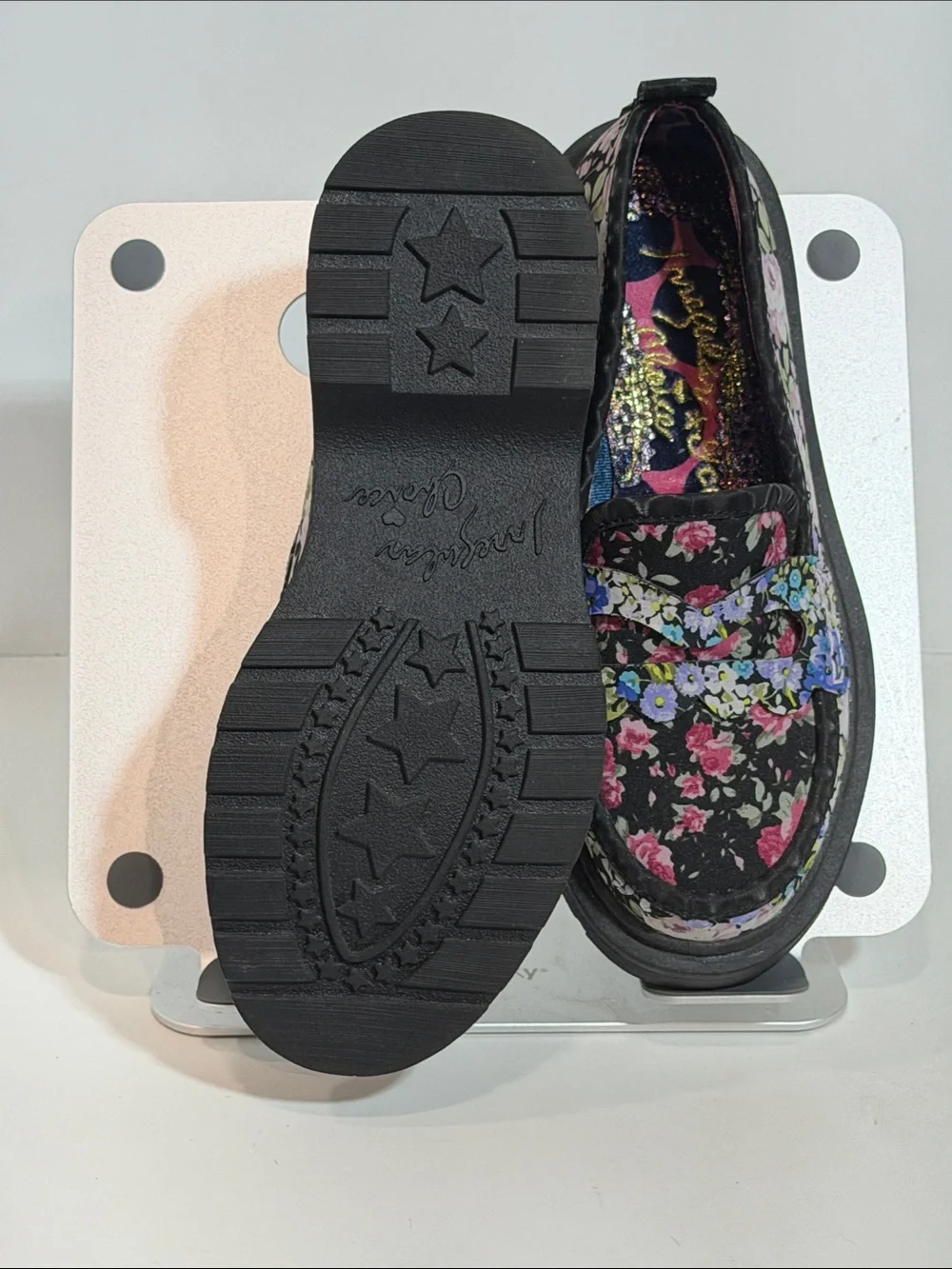 Irregular Choice Chunky Platform Floral Loafers